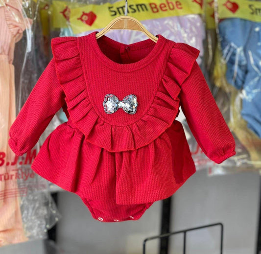 Ruffled Ruby Onesie ( 6-9-12 months )